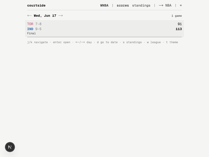 Scoreboard in light theme with adjusted team colors for readability